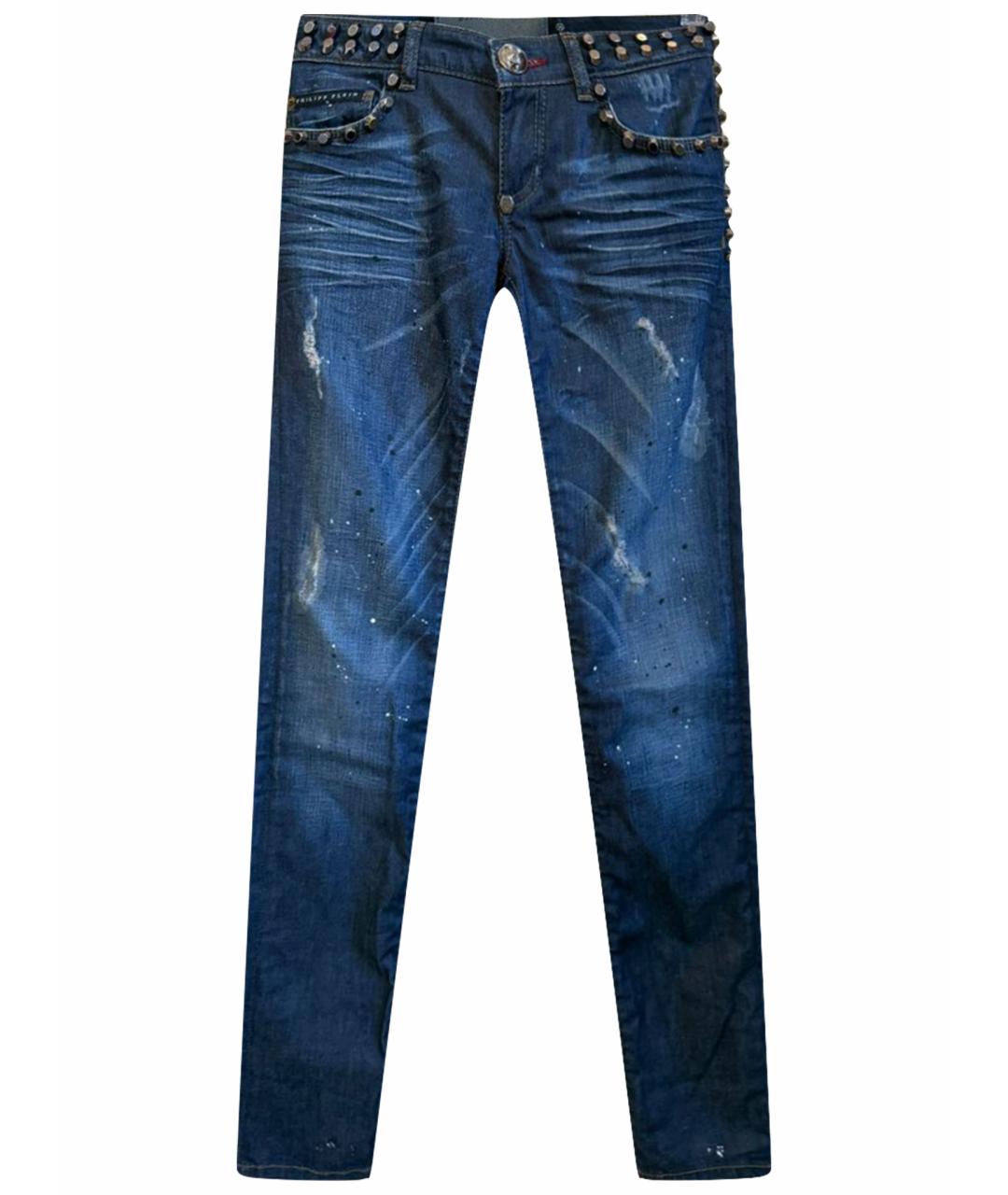 PHILIPP PLEIN Темно-синие джинсы слим, фото 1