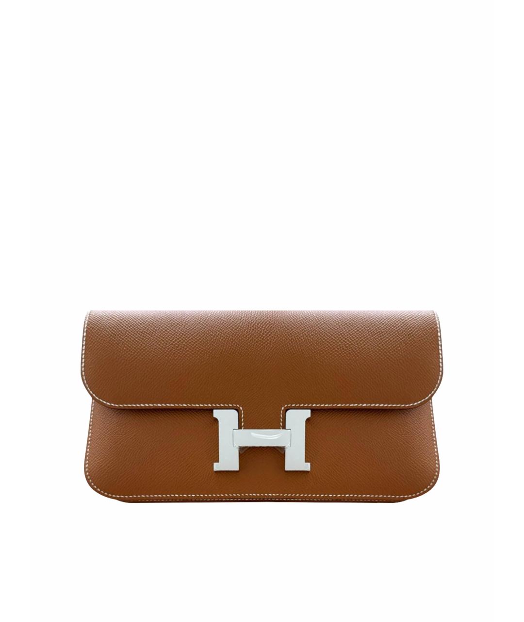 HERMES Коричневая кожаная сумка через плечо, фото 1