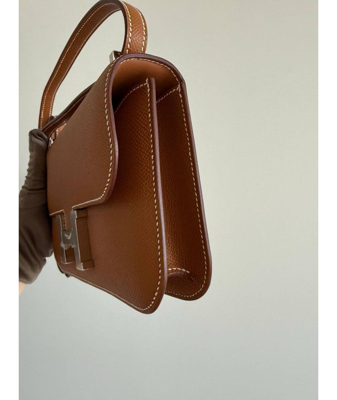 HERMES Коричневая кожаная сумка через плечо, фото 3