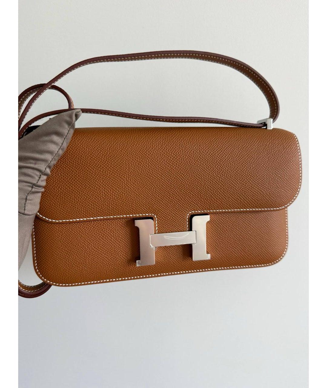 HERMES Коричневая кожаная сумка через плечо, фото 2