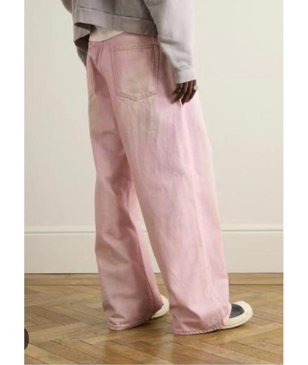 ACNE STUDIOS Розовые хлопковые прямые джинсы, фото 6