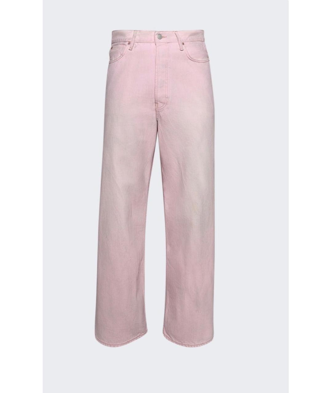 ACNE STUDIOS Розовые хлопковые прямые джинсы, фото 9