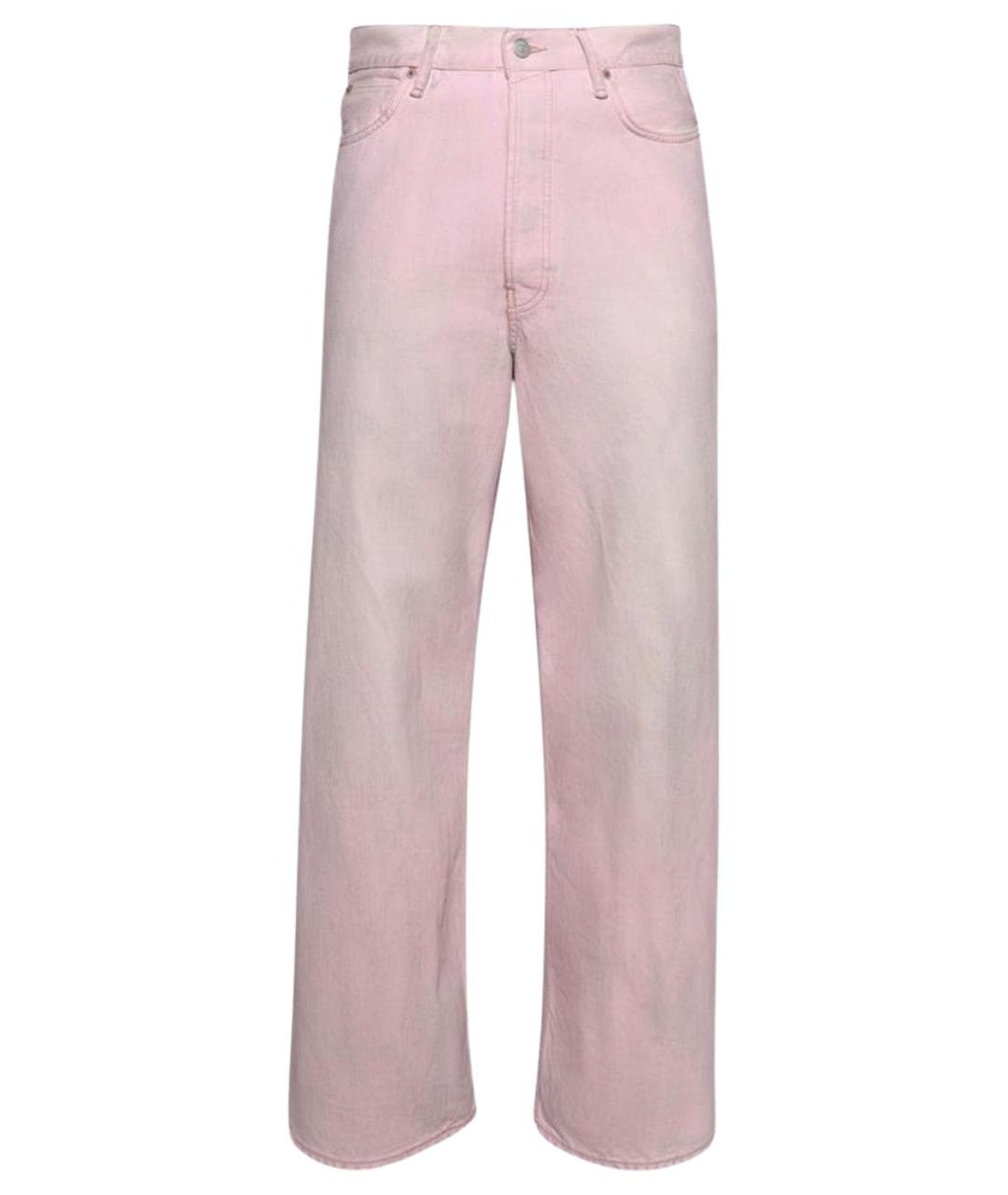ACNE STUDIOS Розовые хлопковые прямые джинсы, фото 10