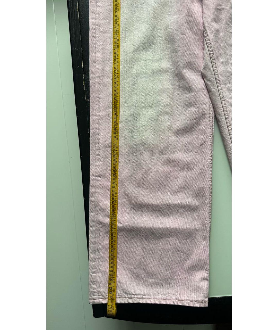 ACNE STUDIOS Розовые хлопковые прямые джинсы, фото 8