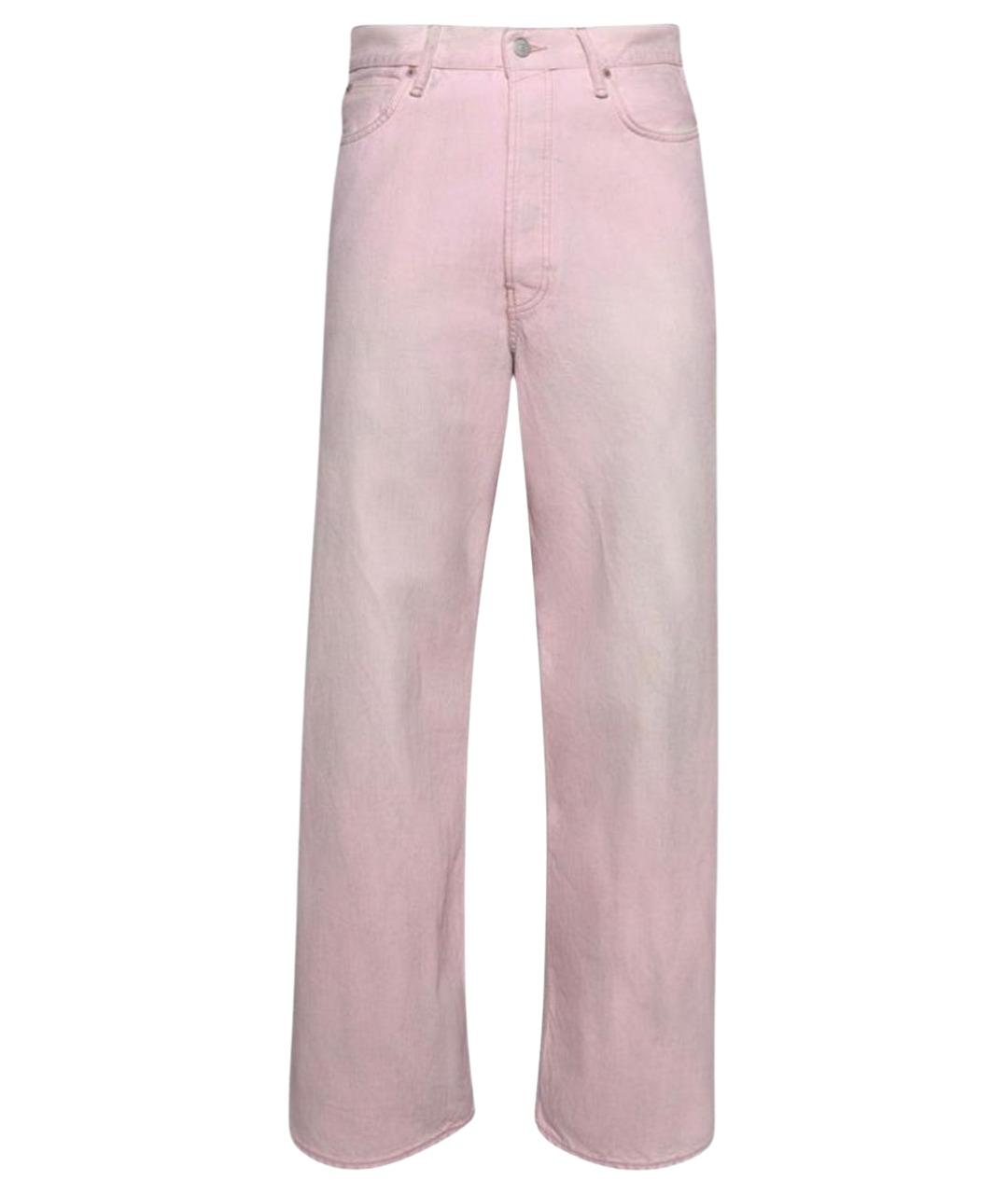 ACNE STUDIOS Розовые хлопковые прямые джинсы, фото 1