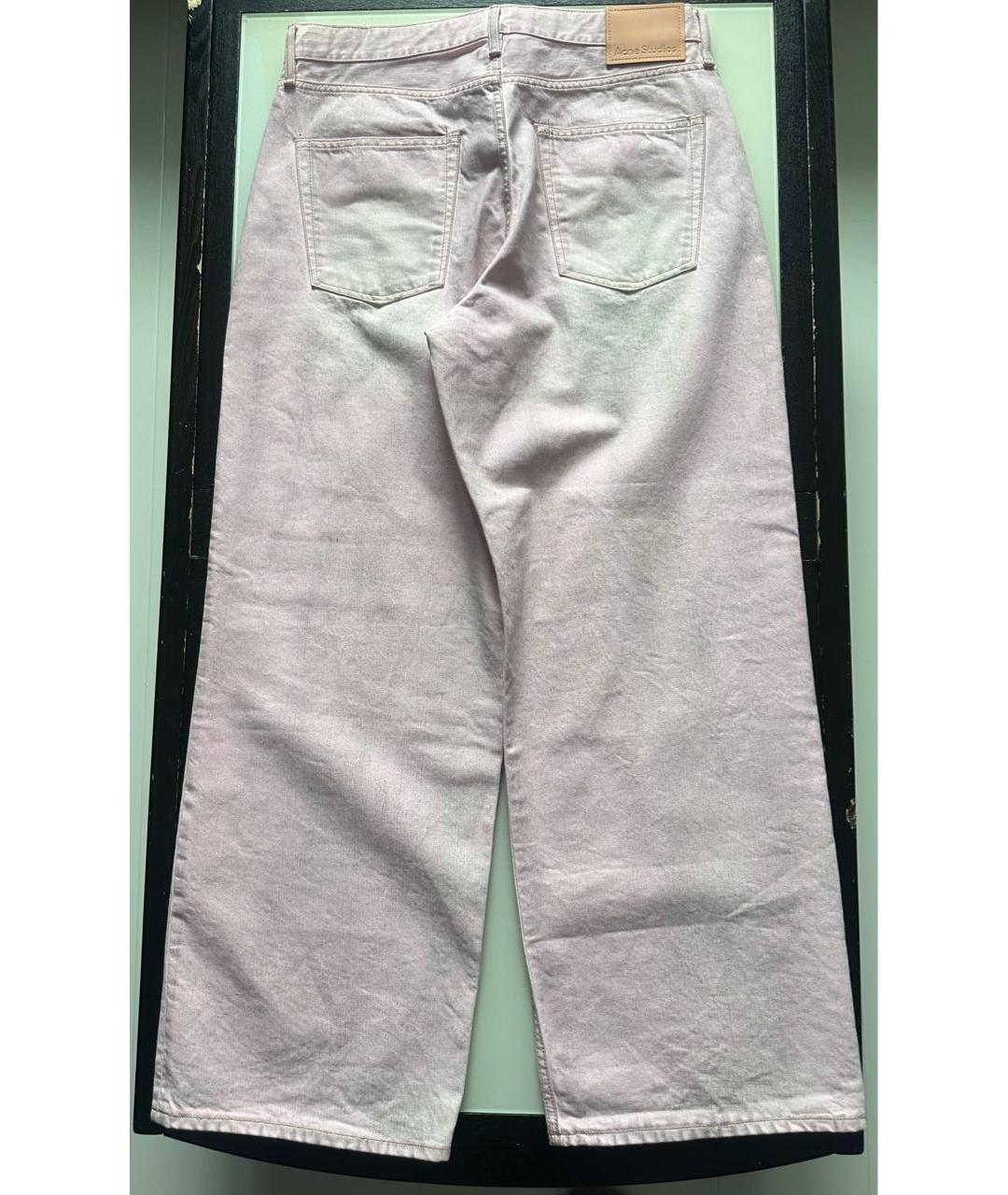 ACNE STUDIOS Розовые хлопковые прямые джинсы, фото 2