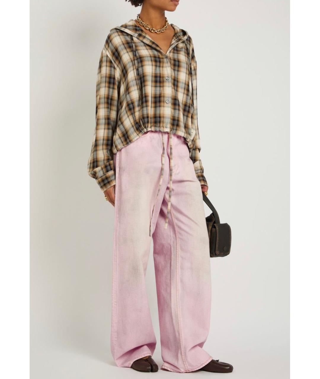 ACNE STUDIOS Розовые хлопковые прямые джинсы, фото 5