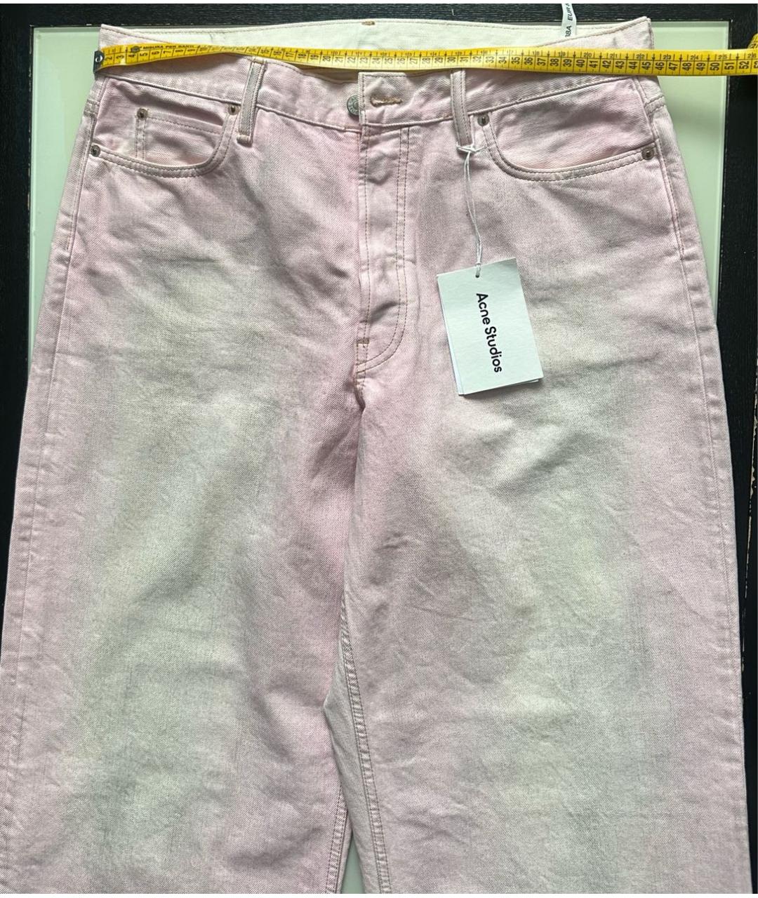 ACNE STUDIOS Розовые хлопковые прямые джинсы, фото 7