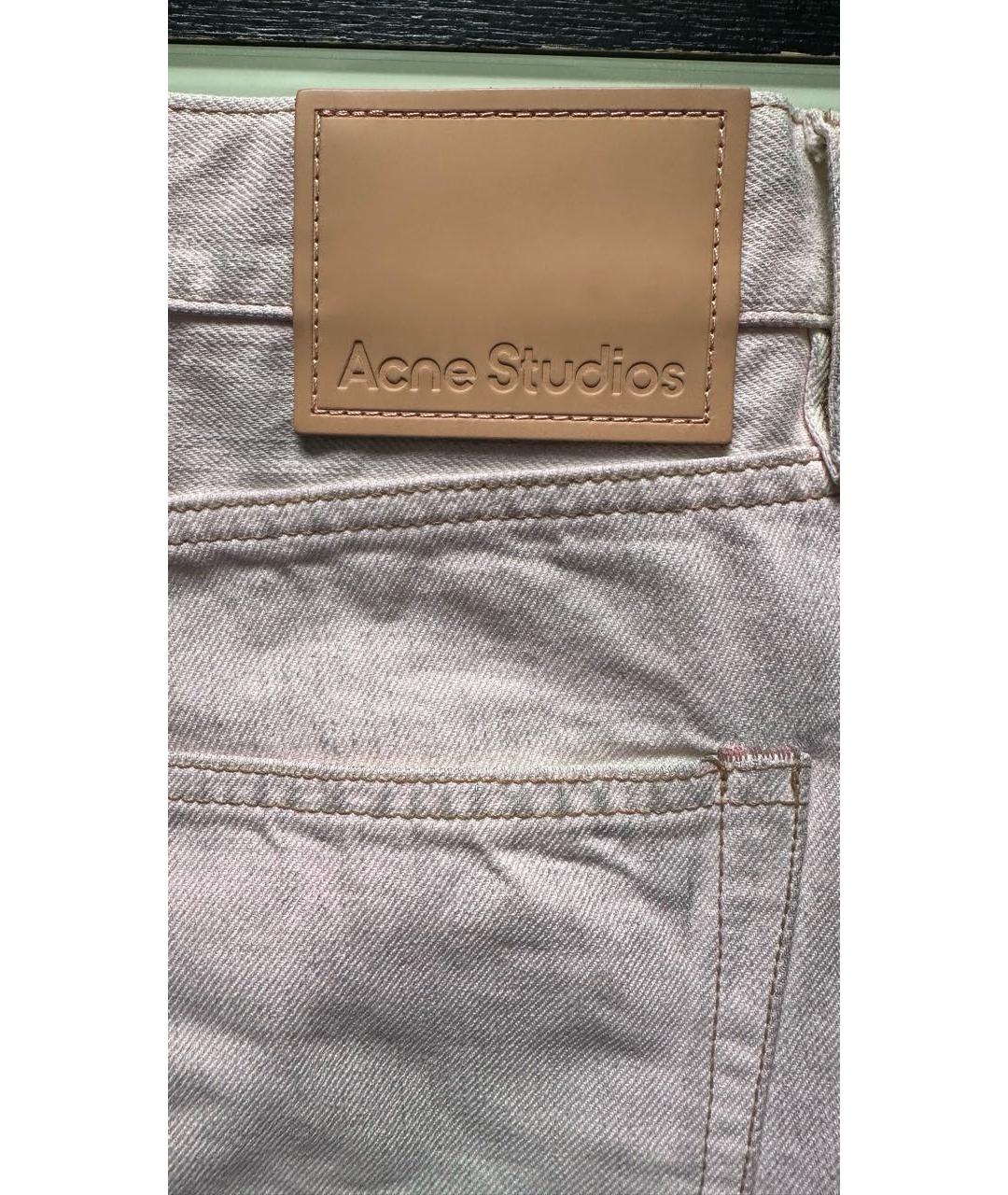 ACNE STUDIOS Розовые хлопковые прямые джинсы, фото 4