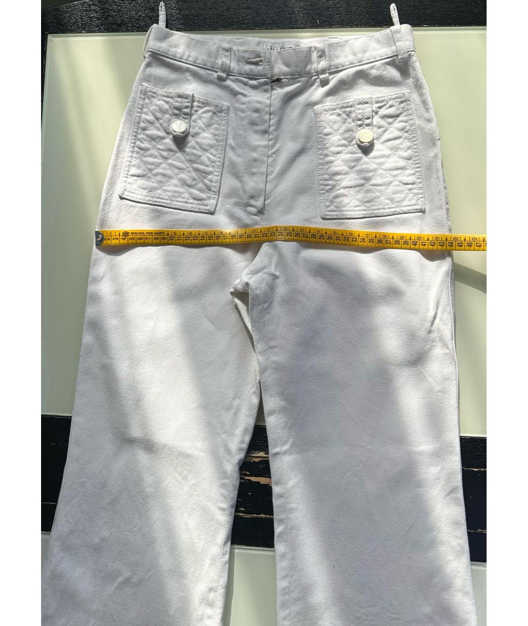 CHANEL Белые хлопковые прямые джинсы, фото 6