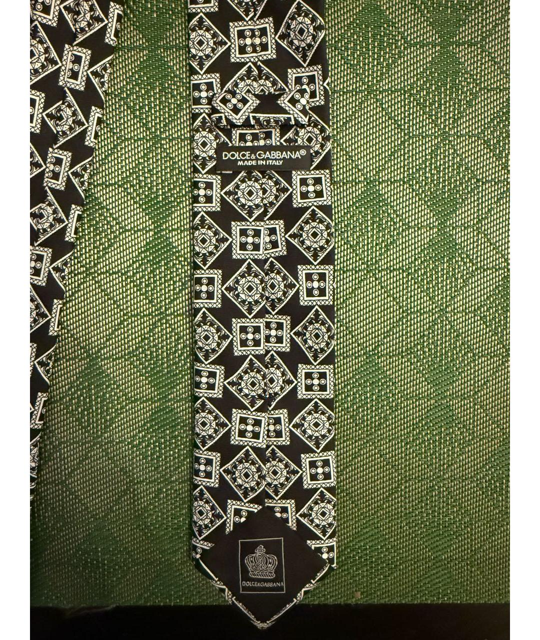 DOLCE&GABBANA Черный шелковый галстук, фото 3