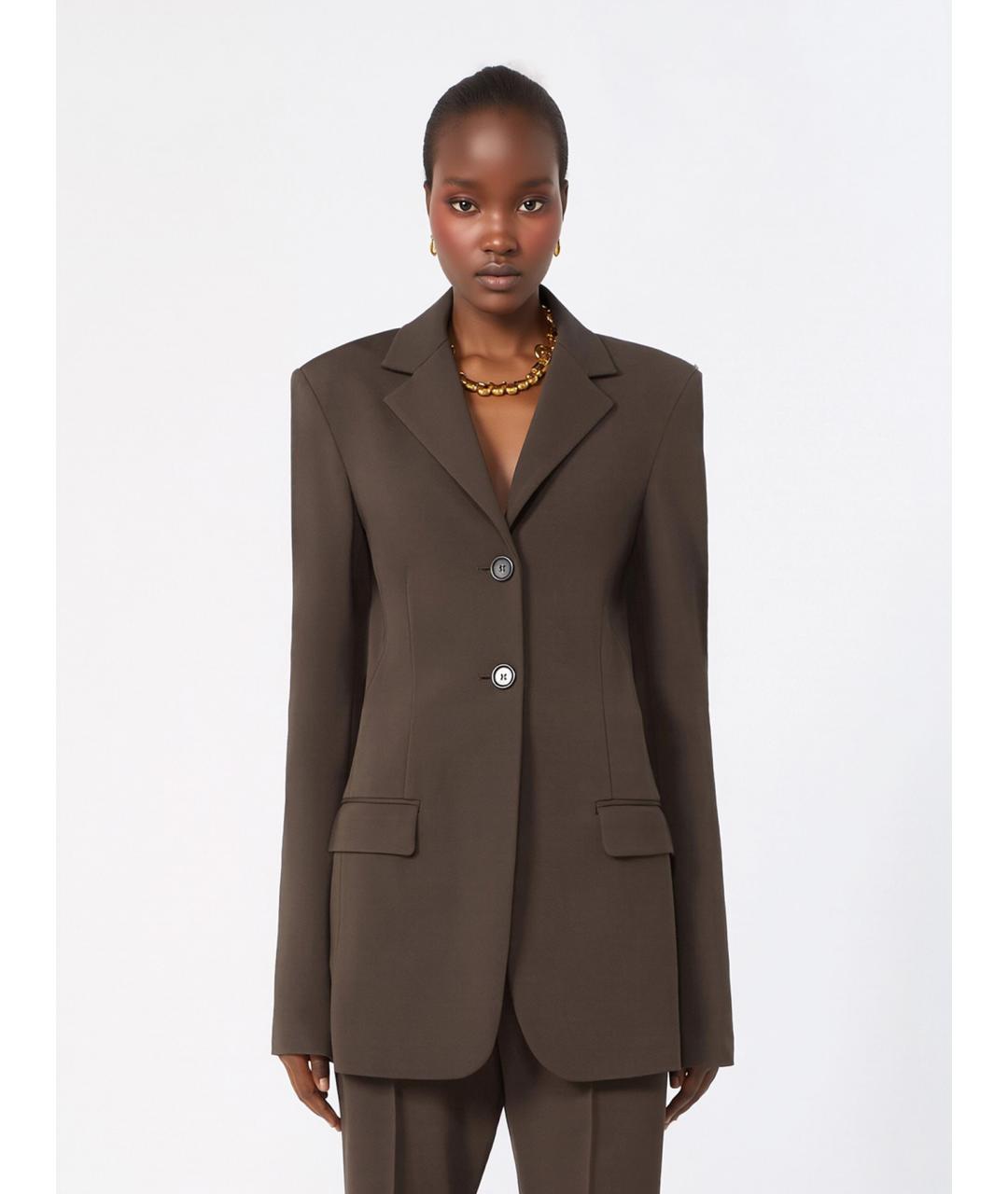 SPORTMAX Коричневый вискозный жакет/пиджак, фото 3