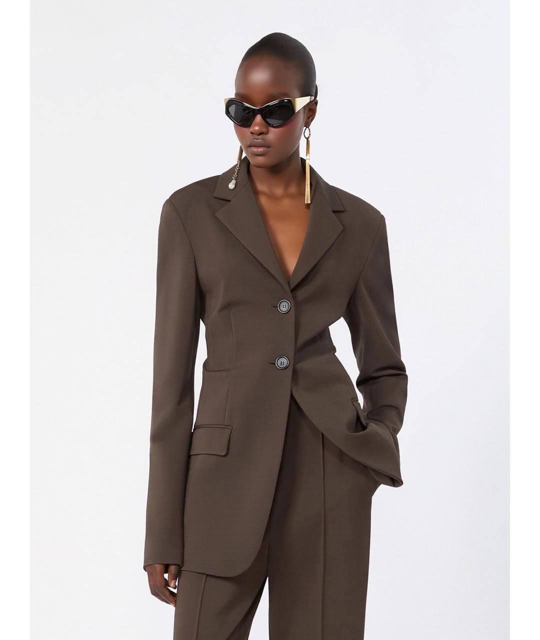 SPORTMAX Коричневый вискозный жакет/пиджак, фото 5