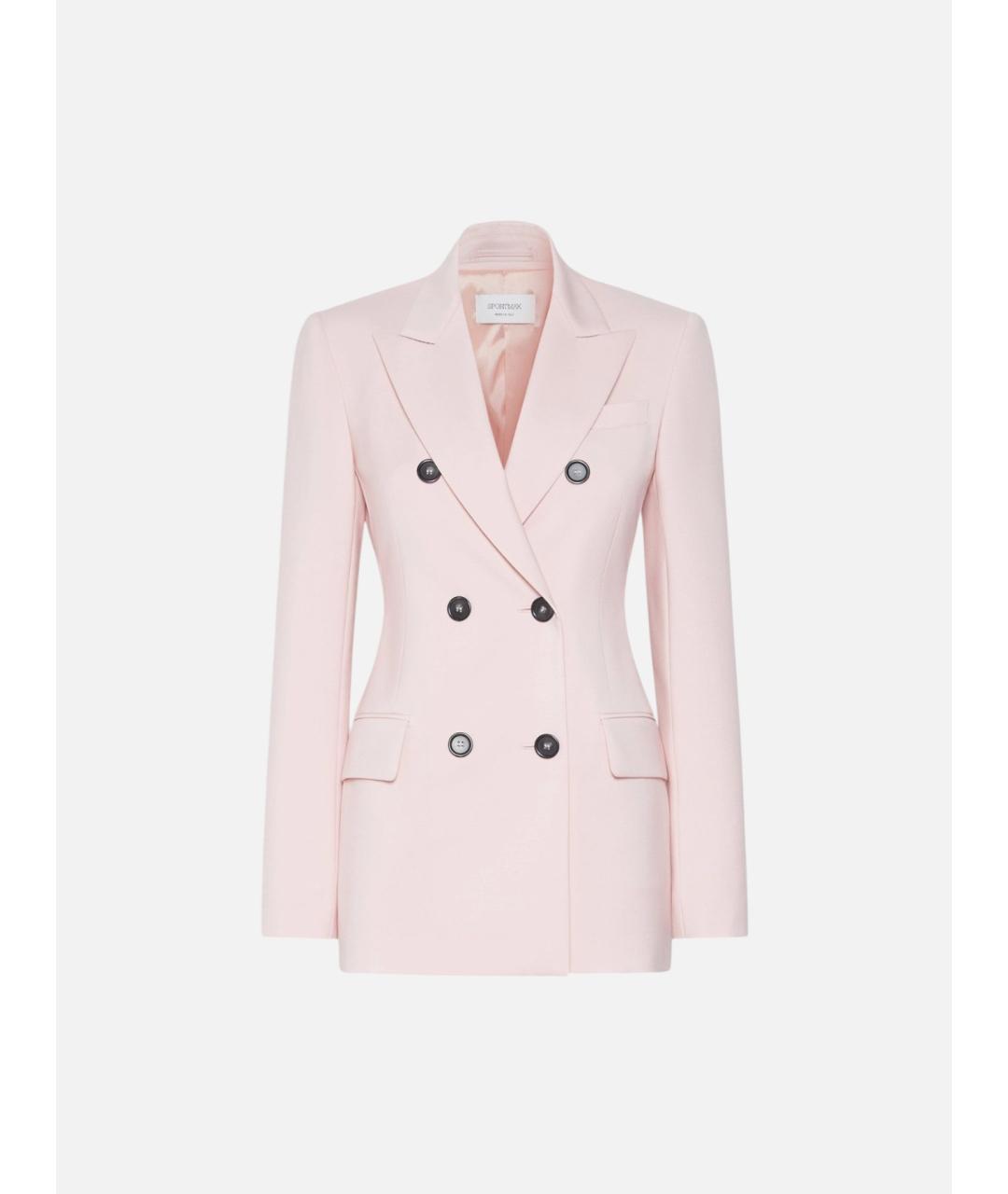 SPORTMAX Розовый шерстяной жакет/пиджак, фото 6