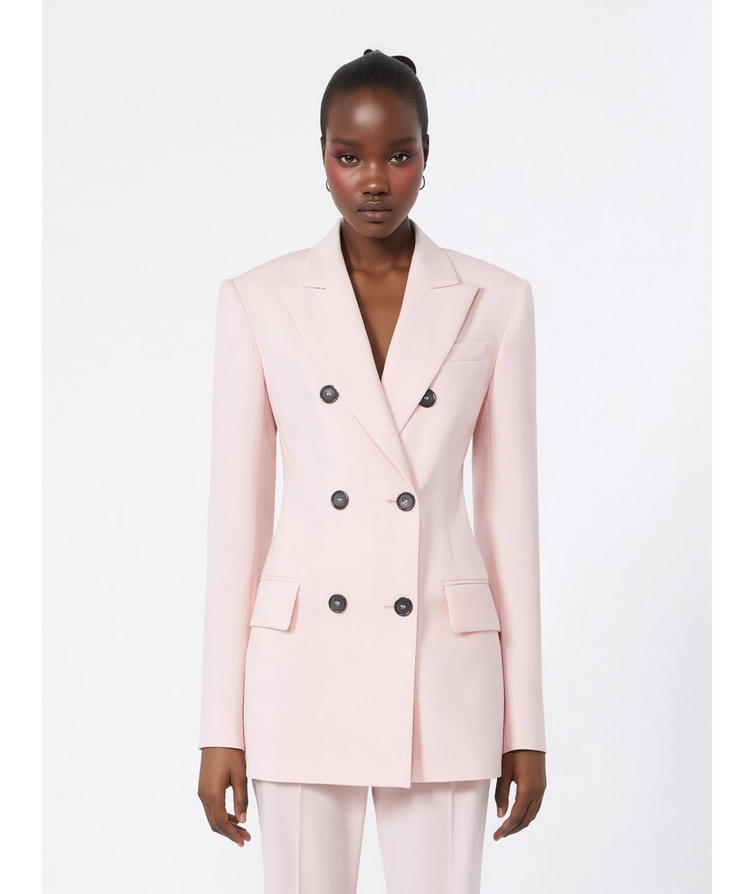 SPORTMAX Розовый шерстяной жакет/пиджак, фото 4