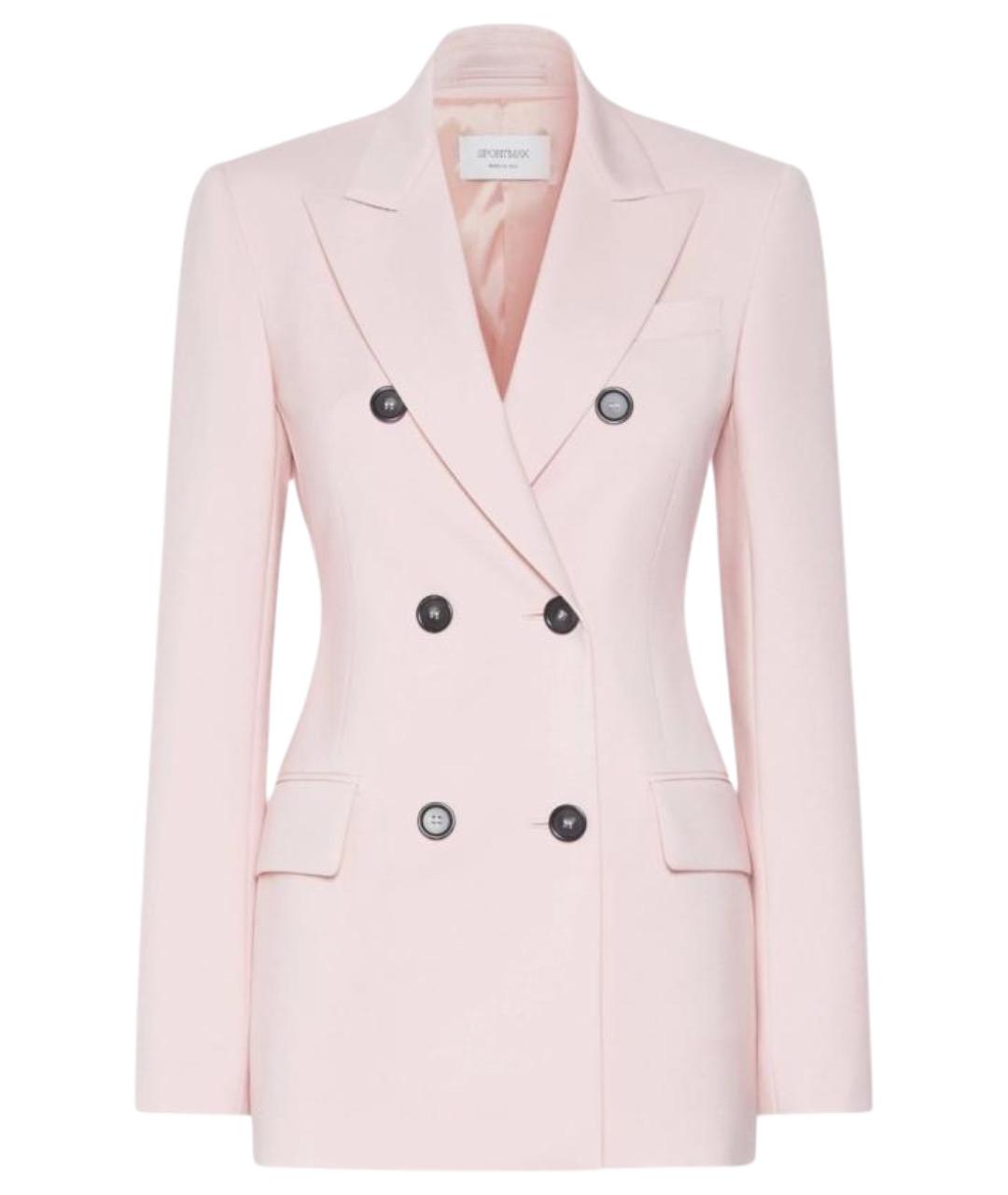 SPORTMAX Розовый шерстяной жакет/пиджак, фото 1