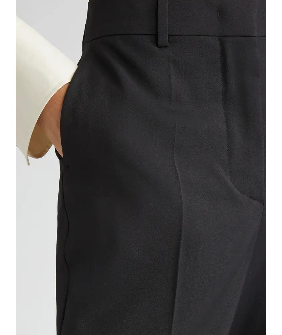 SPORTMAX Черные шерстяные брюки широкие, фото 5