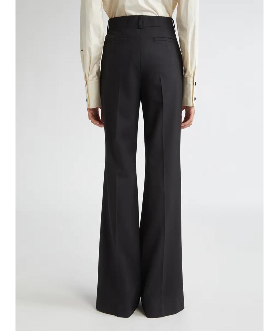 SPORTMAX Черные шерстяные брюки широкие, фото 3