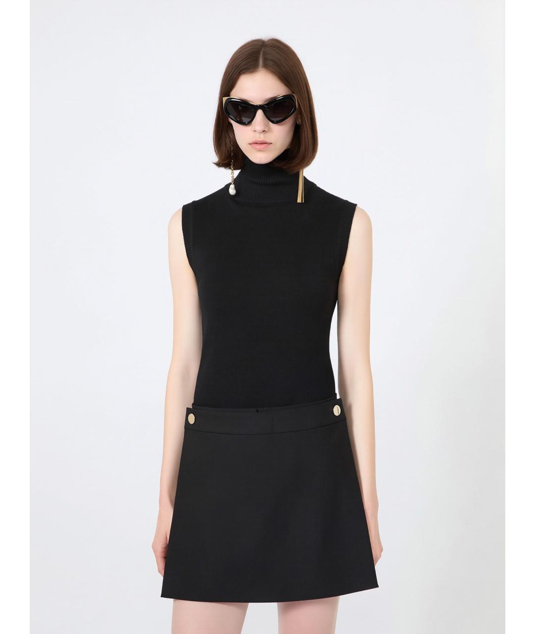 SPORTMAX Черная шерстяная жилетка, фото 5