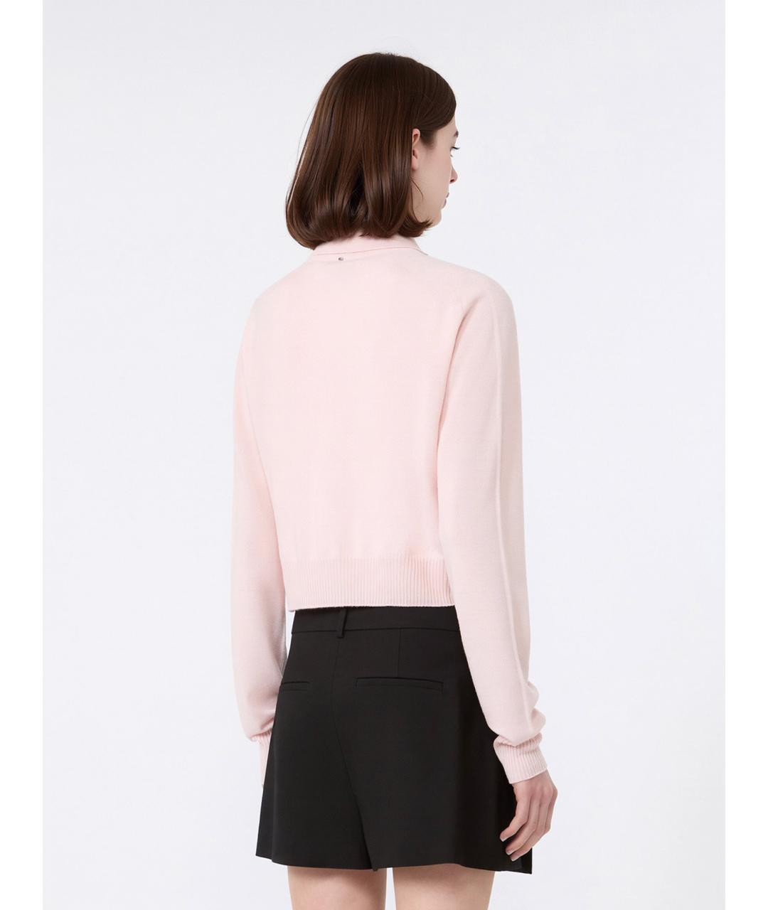 SPORTMAX Розовый шерстяной кардиган, фото 4