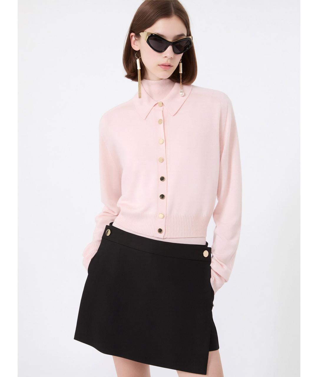 SPORTMAX Розовый шерстяной кардиган, фото 3