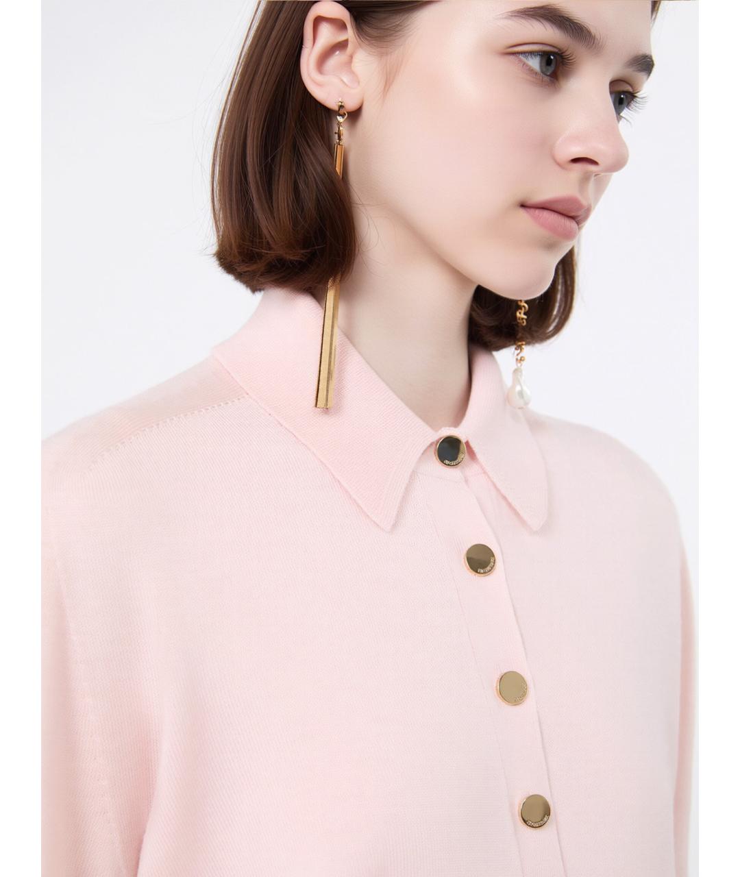 SPORTMAX Розовый шерстяной кардиган, фото 2