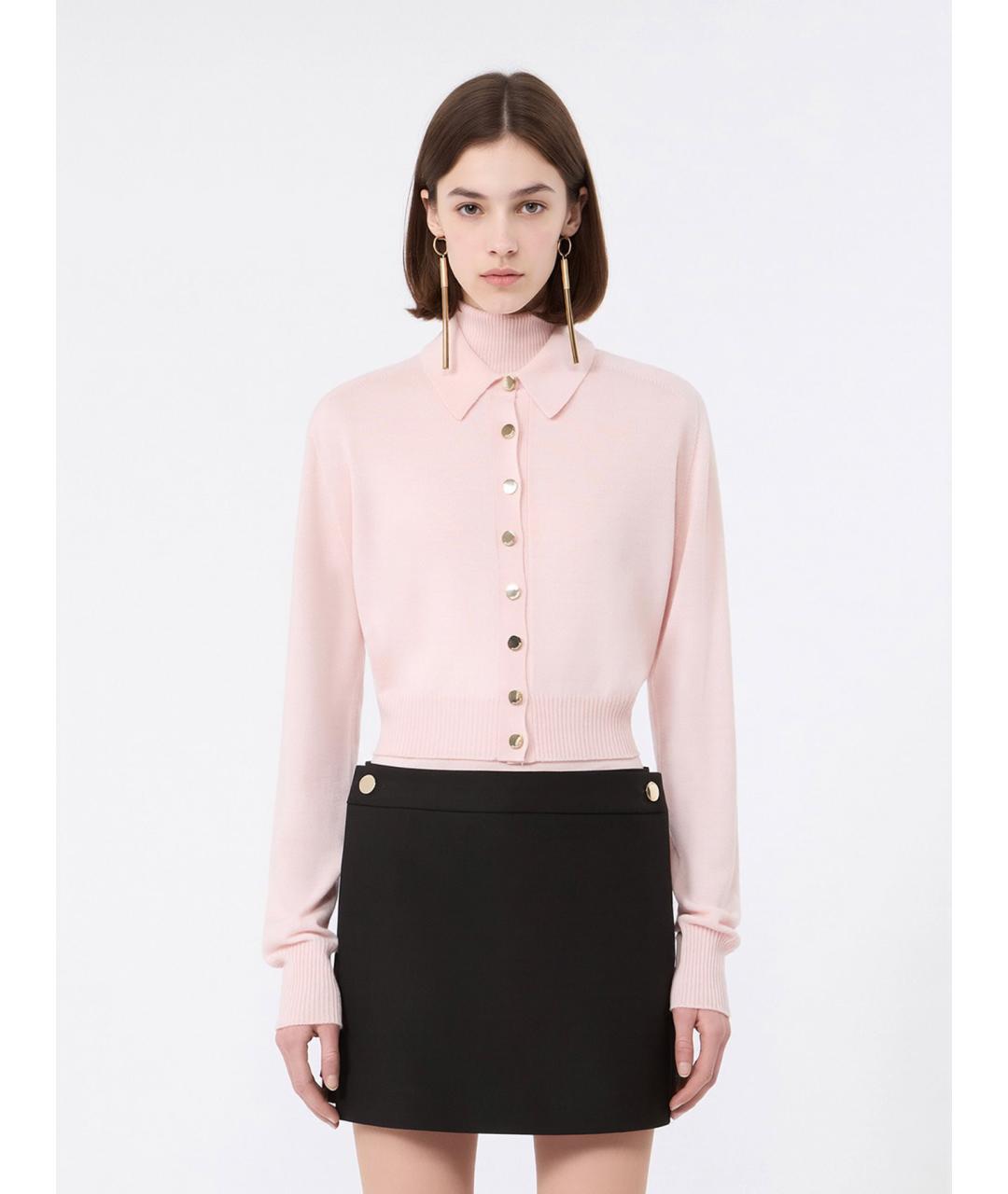 SPORTMAX Розовый шерстяной кардиган, фото 5