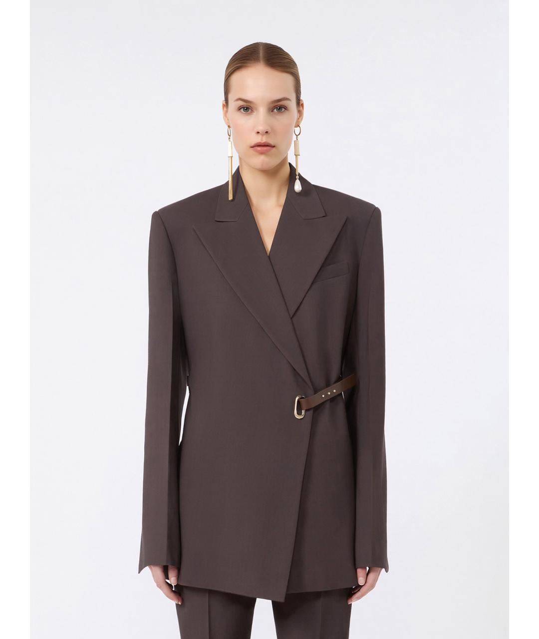 SPORTMAX Коричневый вискозный жакет/пиджак, фото 3