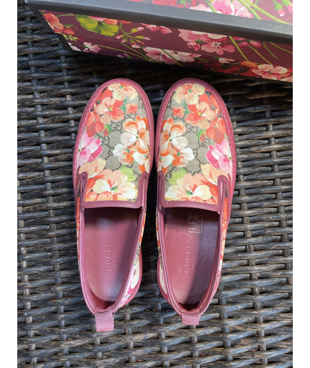 GUCCI Розовые кожаные слипоны, фото 4