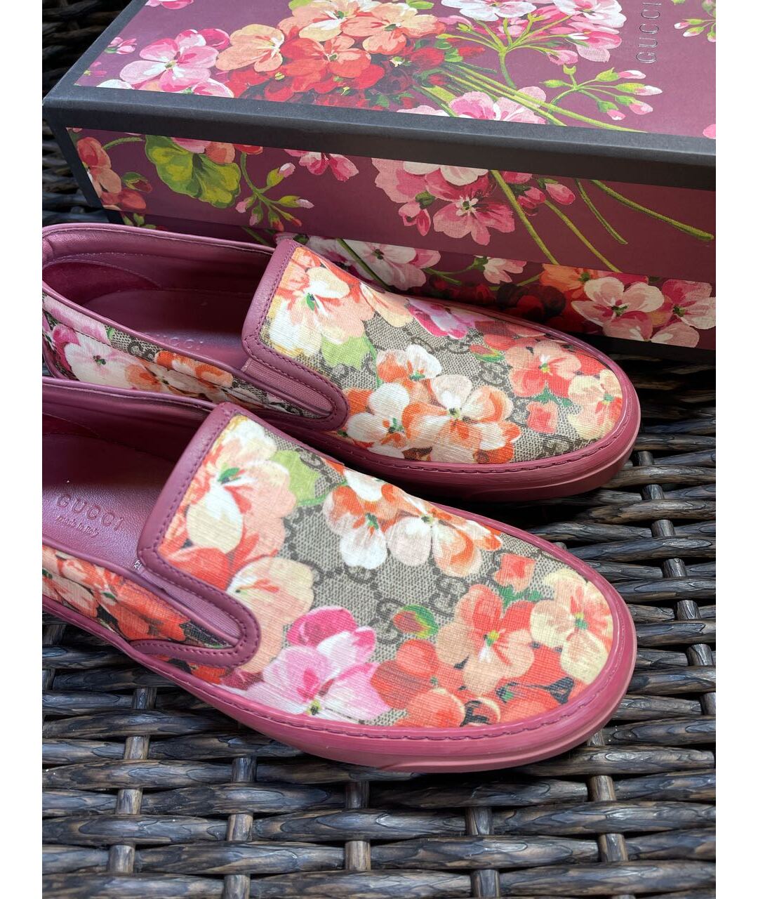 GUCCI Розовые кожаные слипоны, фото 3