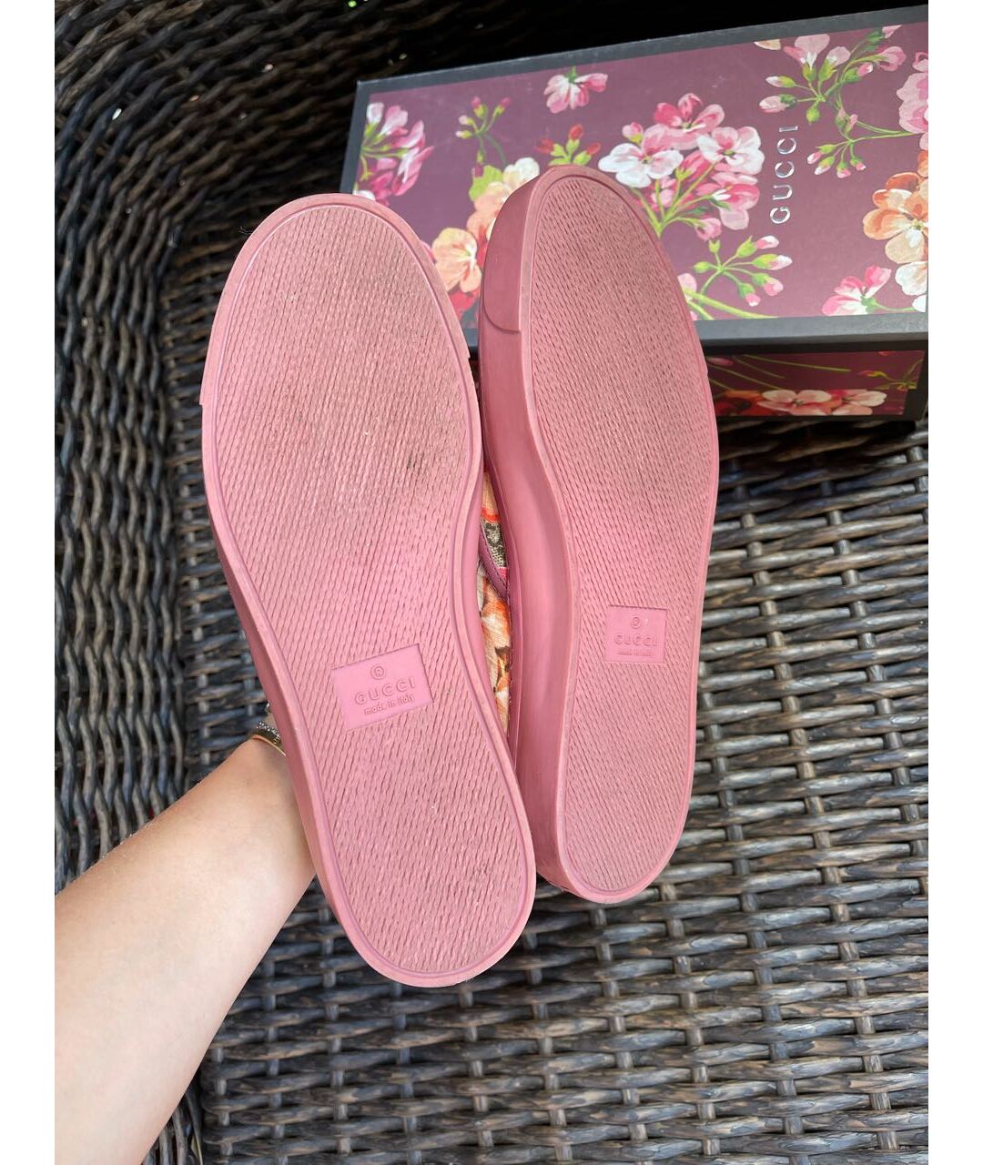 GUCCI Розовые кожаные слипоны, фото 5