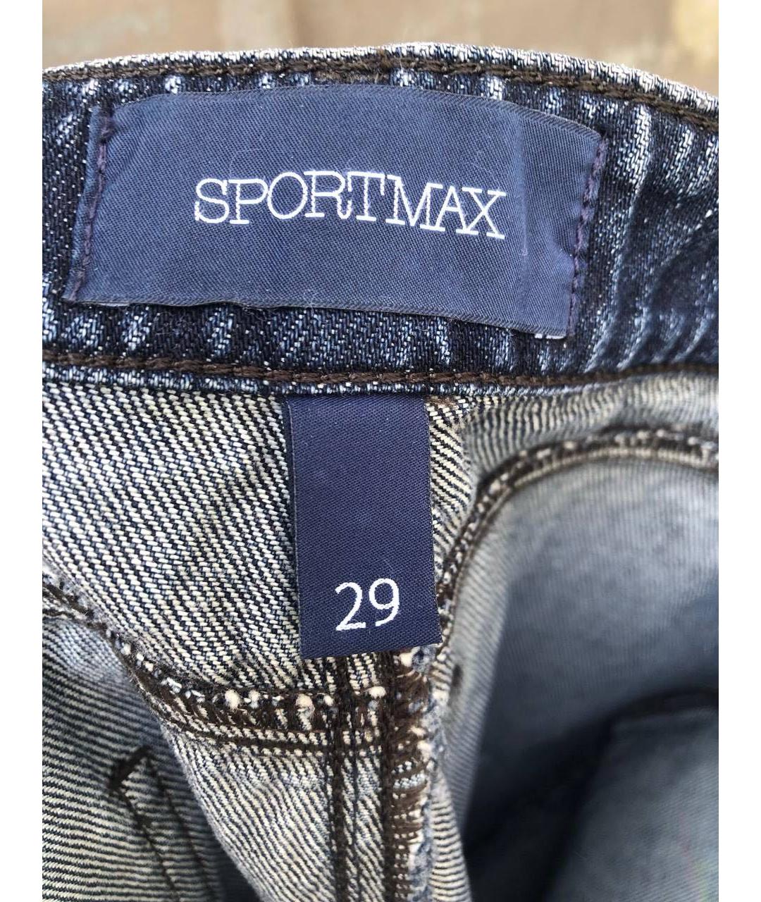 SPORT MAX CODE Синие хлопковые прямые джинсы, фото 3