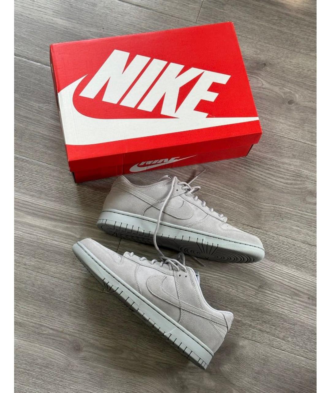 NIKE Серые замшевые низкие кроссовки / кеды, фото 7