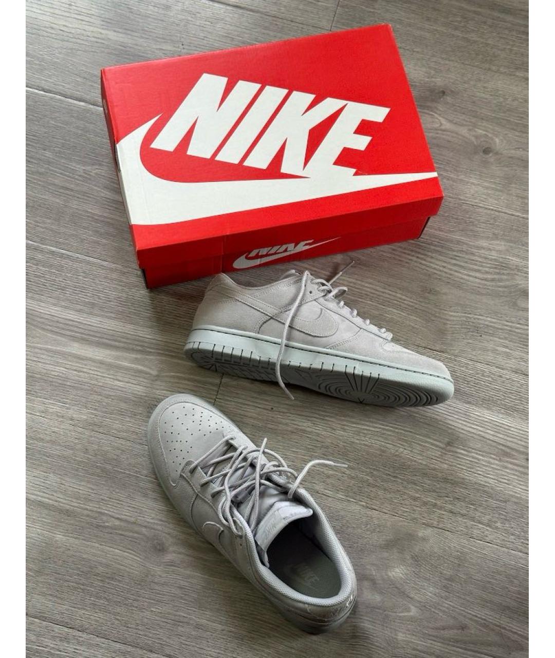 NIKE Серые замшевые низкие кроссовки / кеды, фото 6