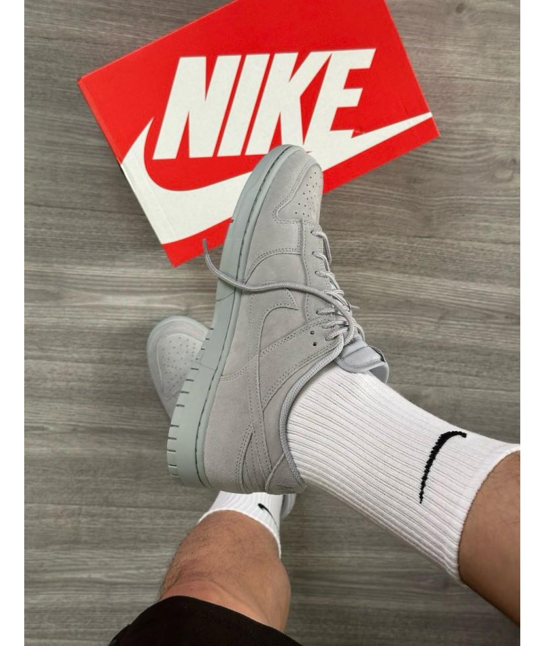 NIKE Серые замшевые низкие кроссовки / кеды, фото 8