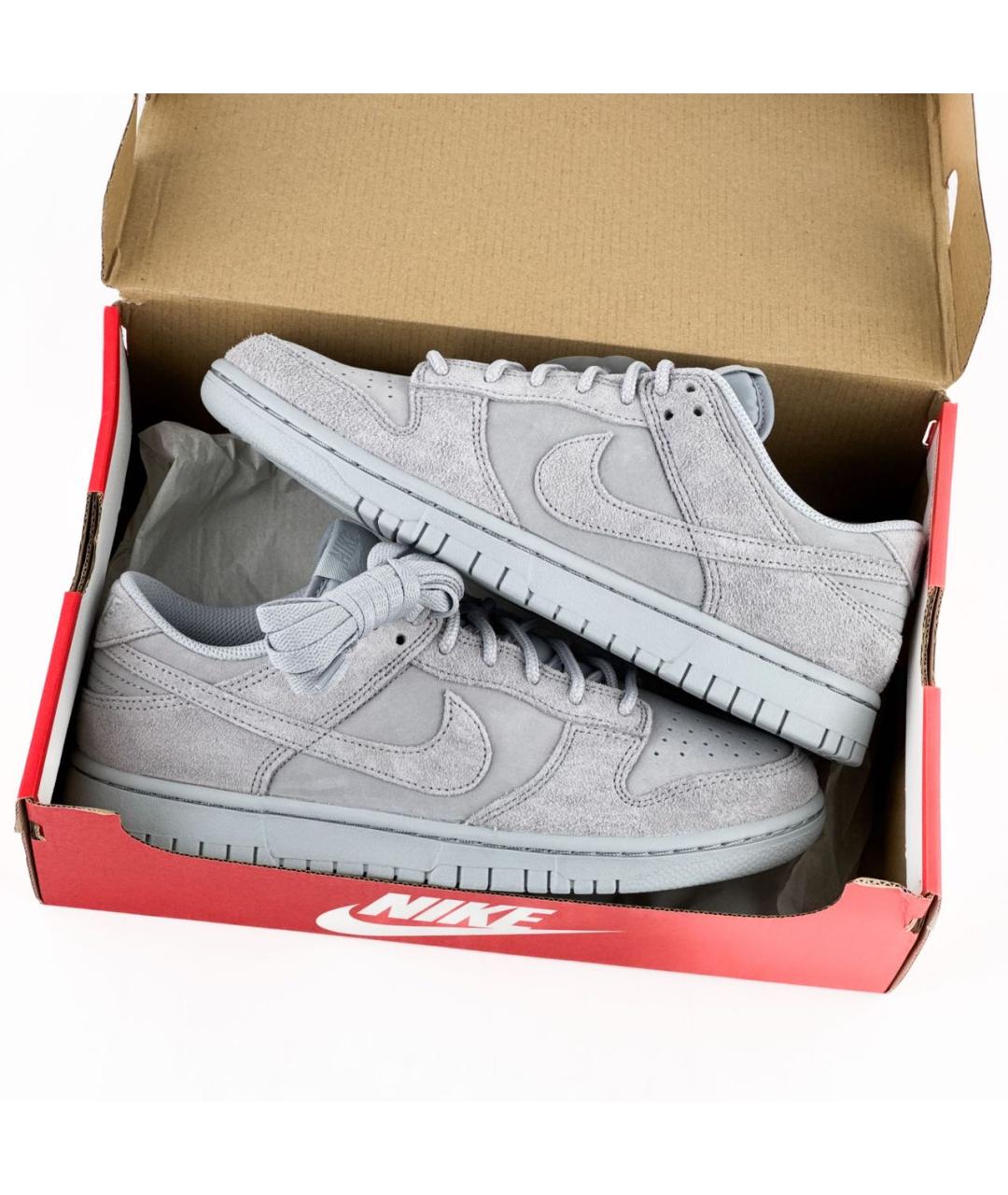 NIKE Серые замшевые низкие кроссовки / кеды, фото 5