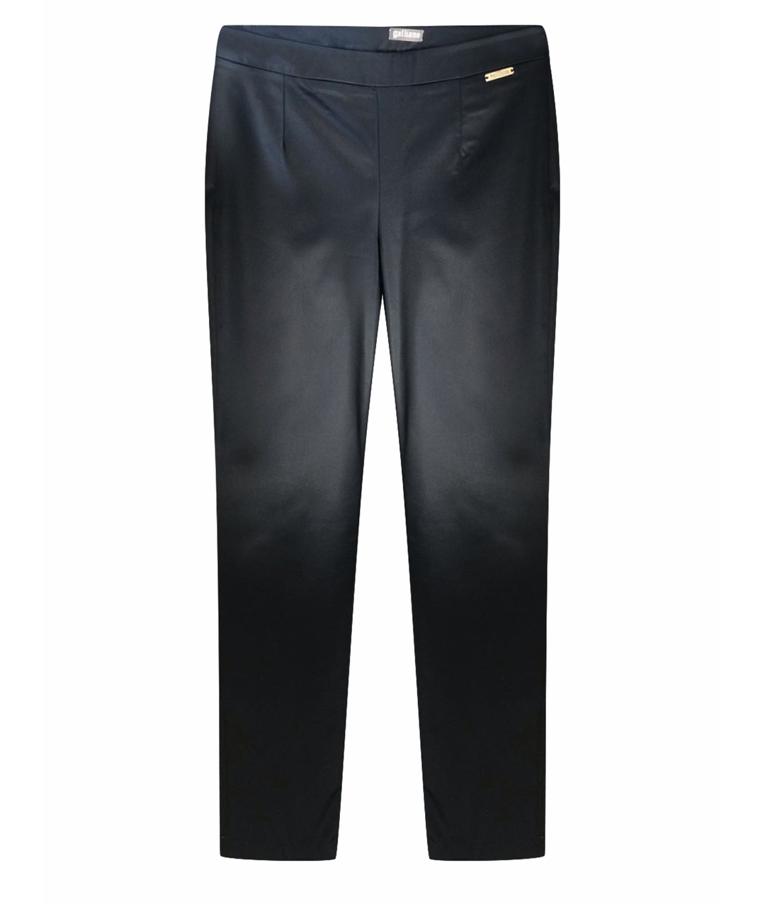 JOHN GALLIANO Черные атласные прямые брюки, фото 1