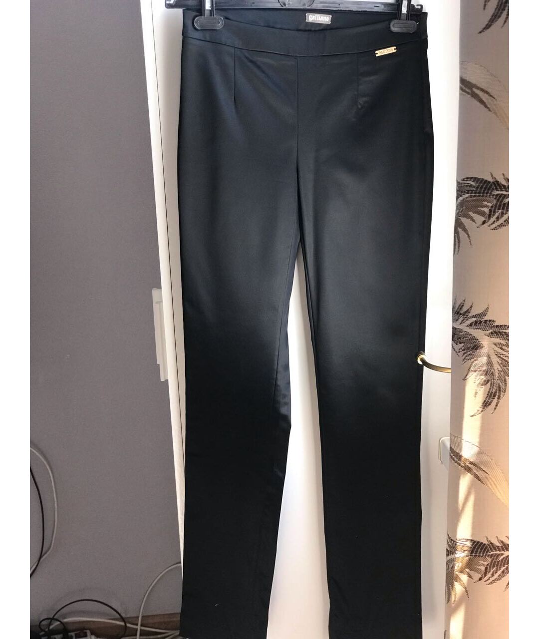 JOHN GALLIANO Черные атласные прямые брюки, фото 6