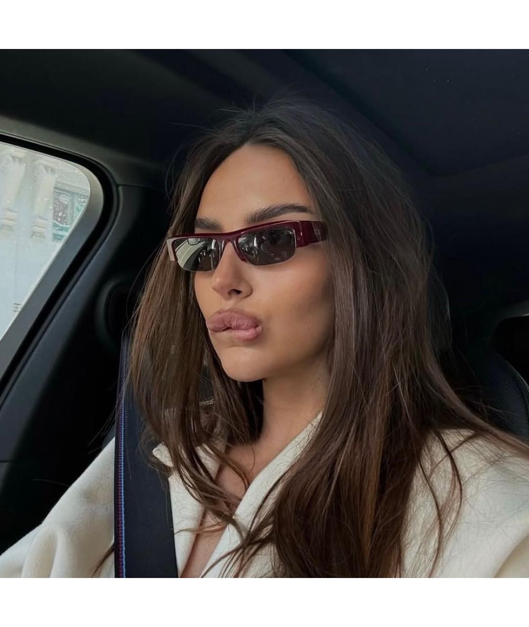 MIU MIU Бордовые пластиковые солнцезащитные очки, фото 6