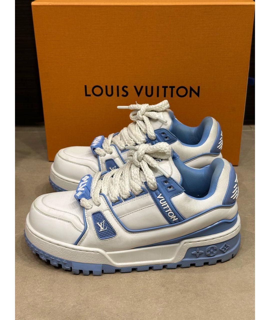 LOUIS VUITTON Белые кожаные кроссовки, фото 3