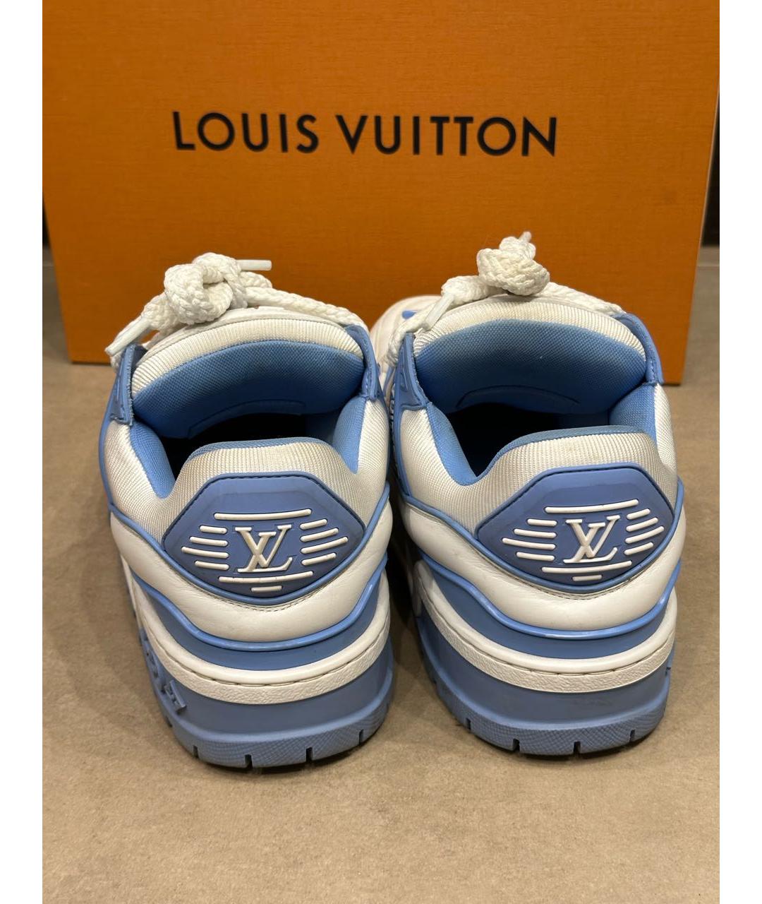 LOUIS VUITTON Белые кожаные кроссовки, фото 4
