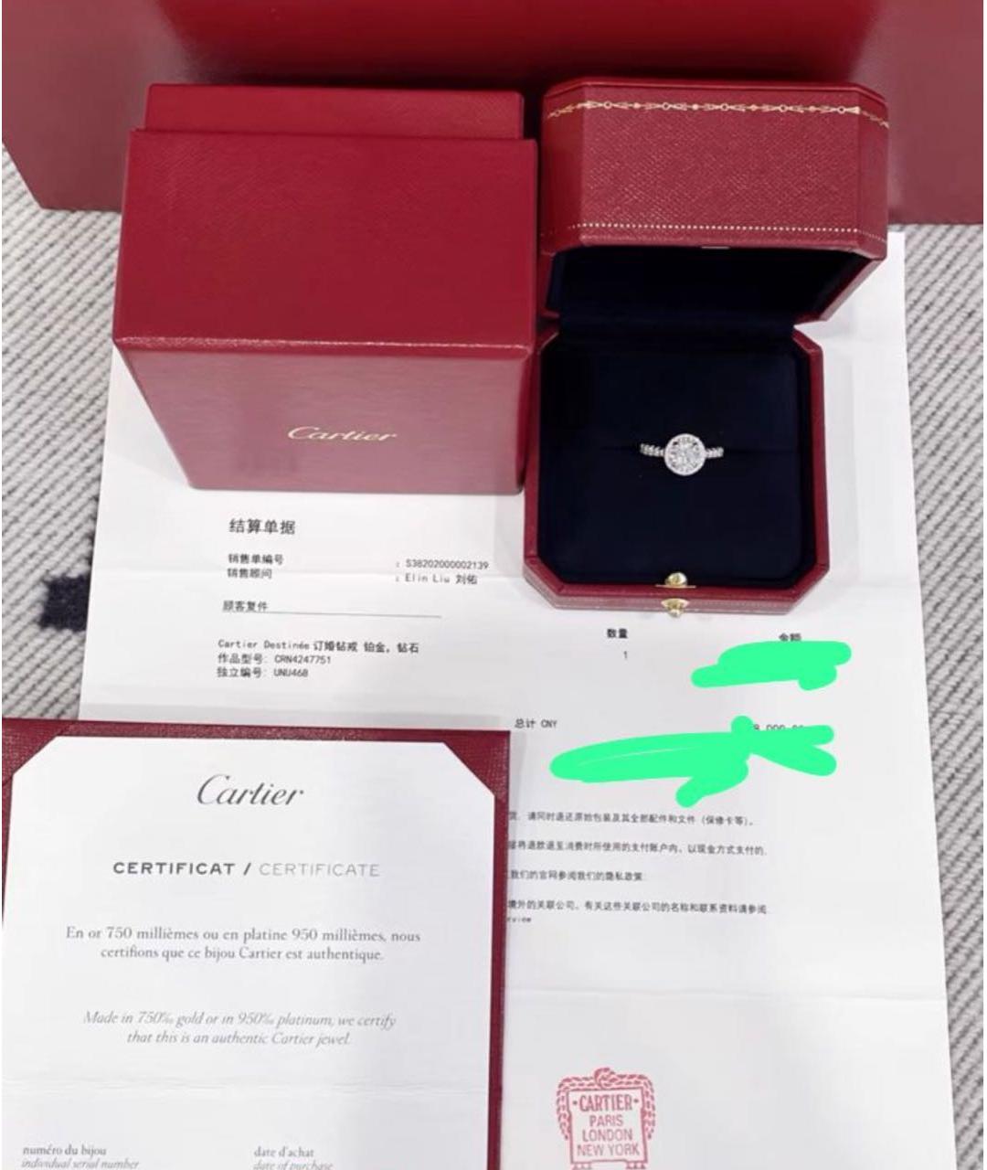 CARTIER Серебряное платиновое кольцо, фото 2
