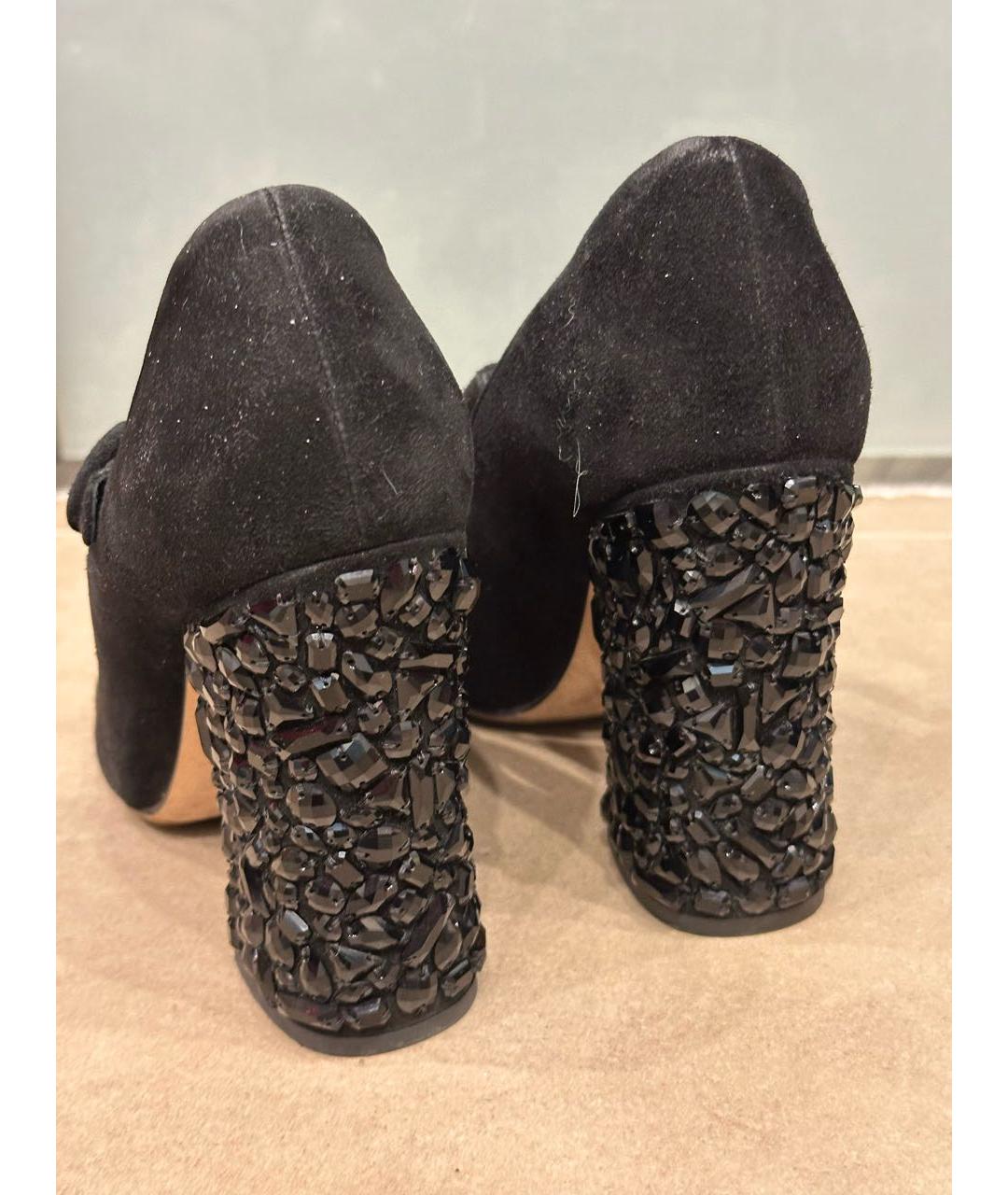 DOLCE&GABBANA Черные замшевые туфли, фото 4