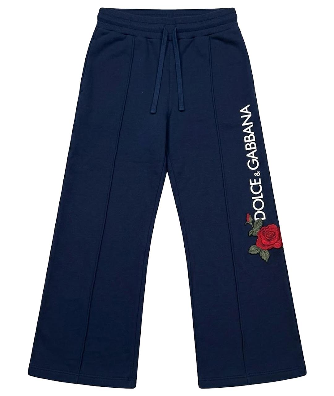 DOLCE & GABBANA KIDS Темно-синие хлопковые брюки и шорты, фото 1