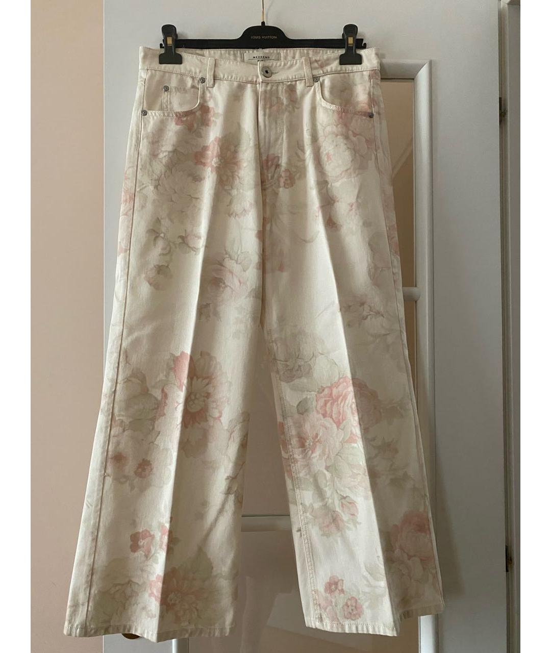 WEEKEND MAX MARA Бежевые хлопковые джинсы клеш, фото 4