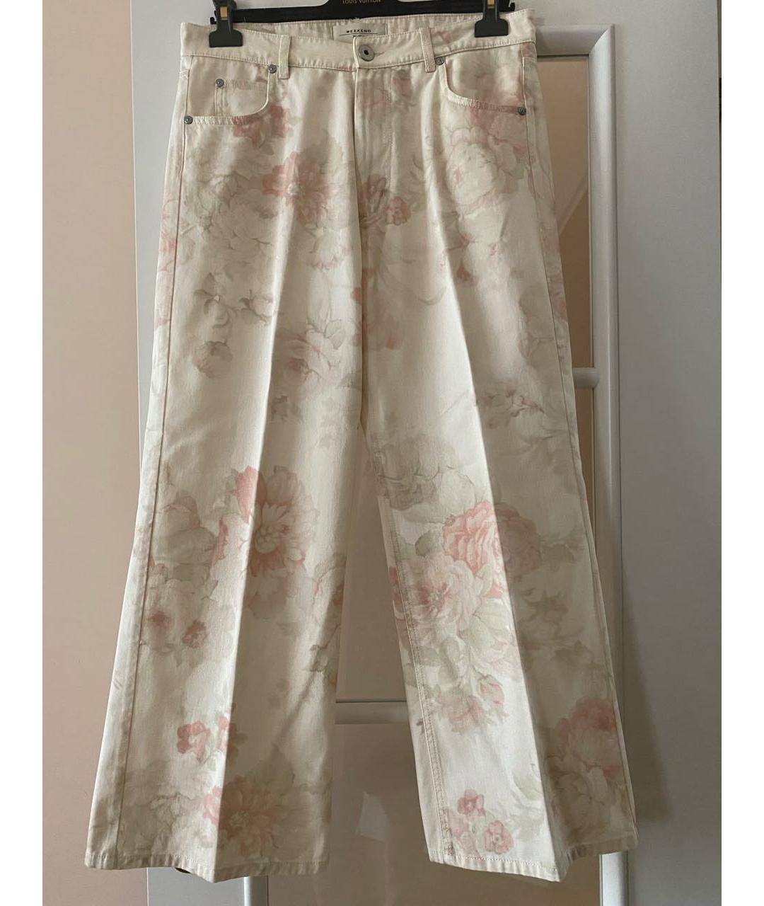 WEEKEND MAX MARA Бежевые хлопковые джинсы клеш, фото 9