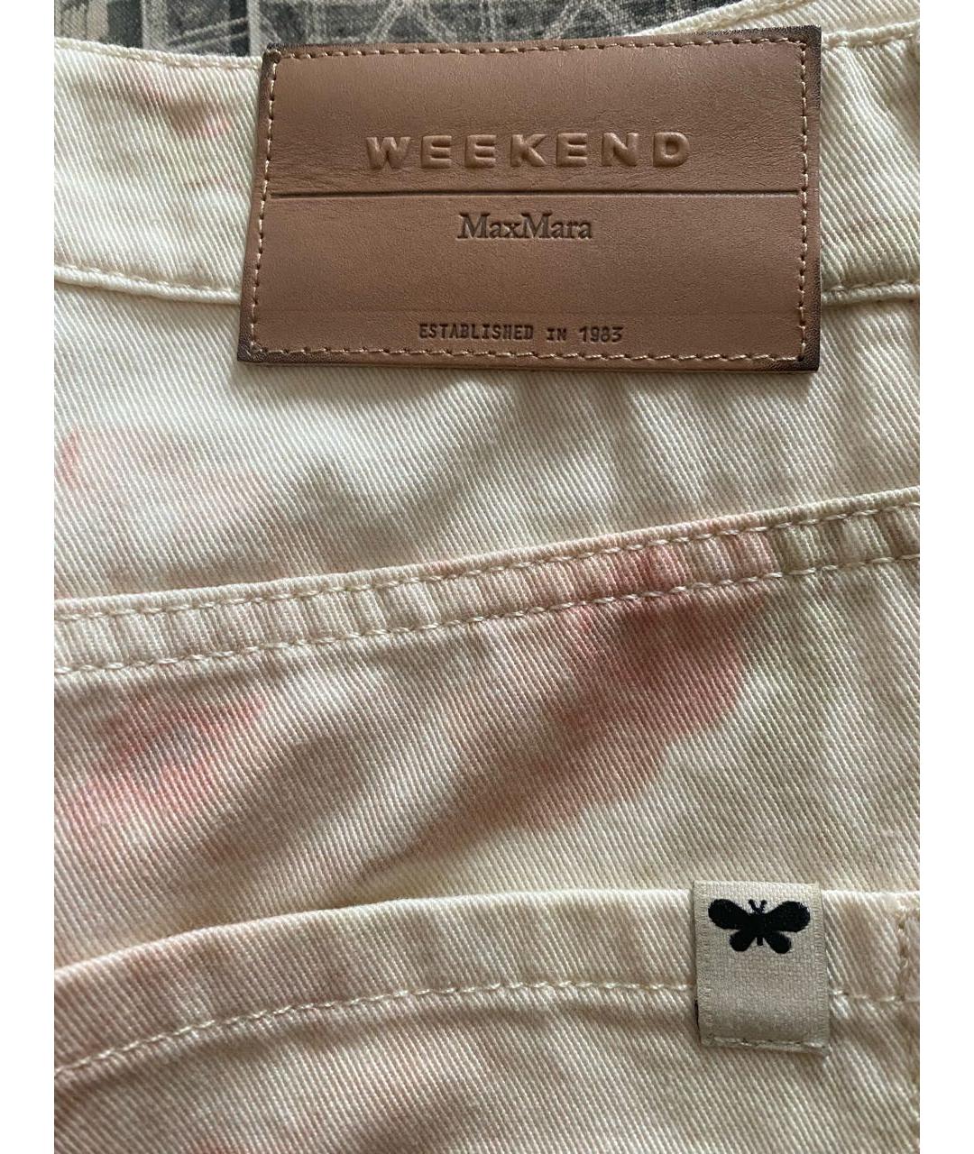 WEEKEND MAX MARA Бежевые хлопковые джинсы клеш, фото 3