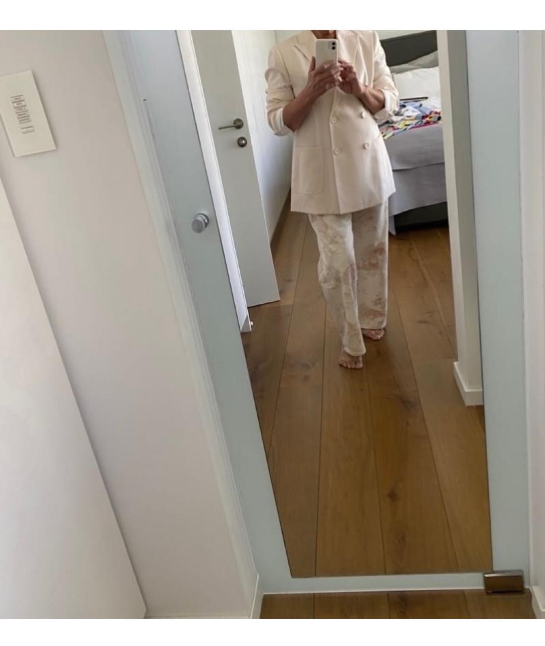 WEEKEND MAX MARA Бежевые хлопковые джинсы клеш, фото 8