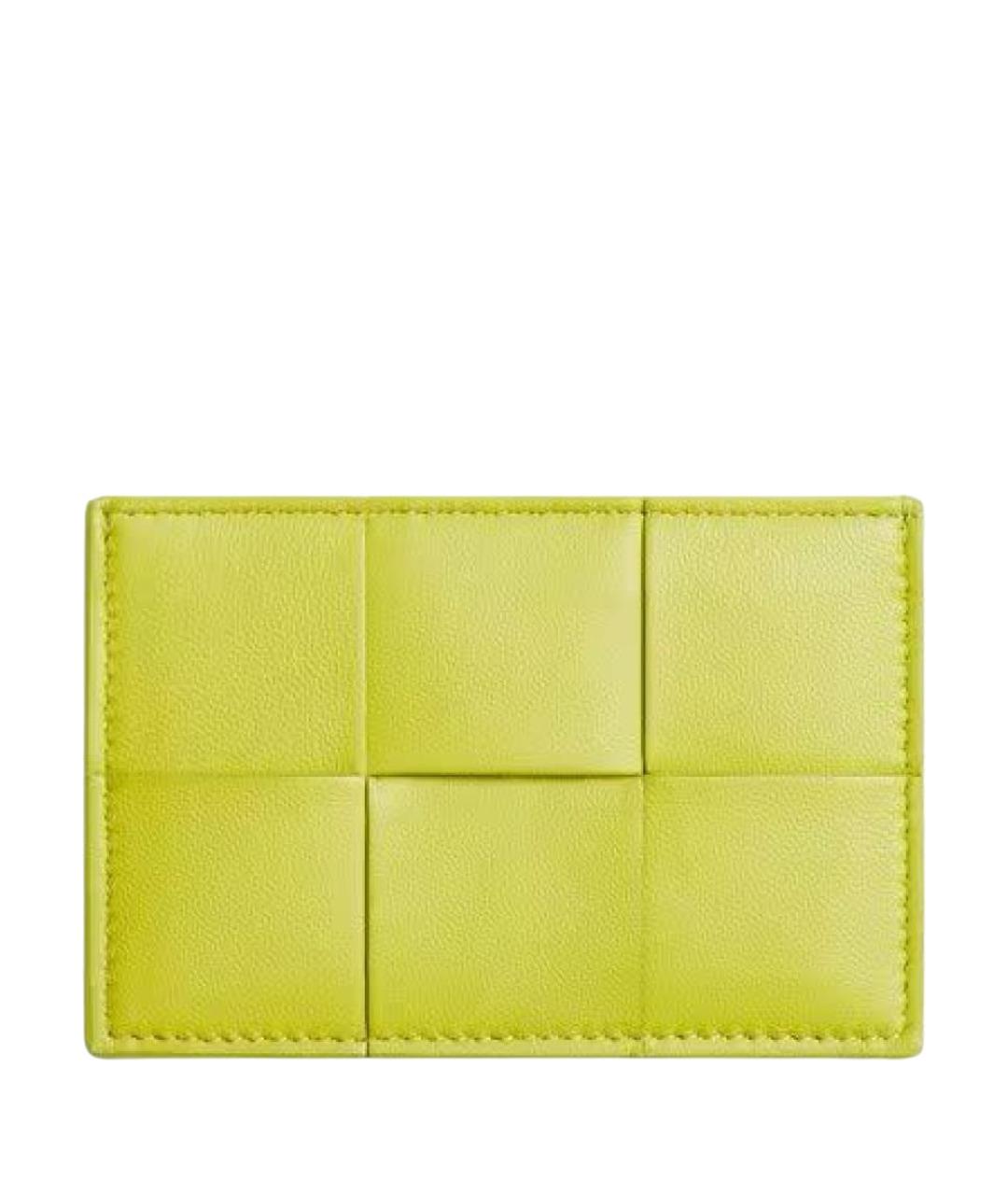 BOTTEGA VENETA Салатовый кожаный кардхолдер, фото 1