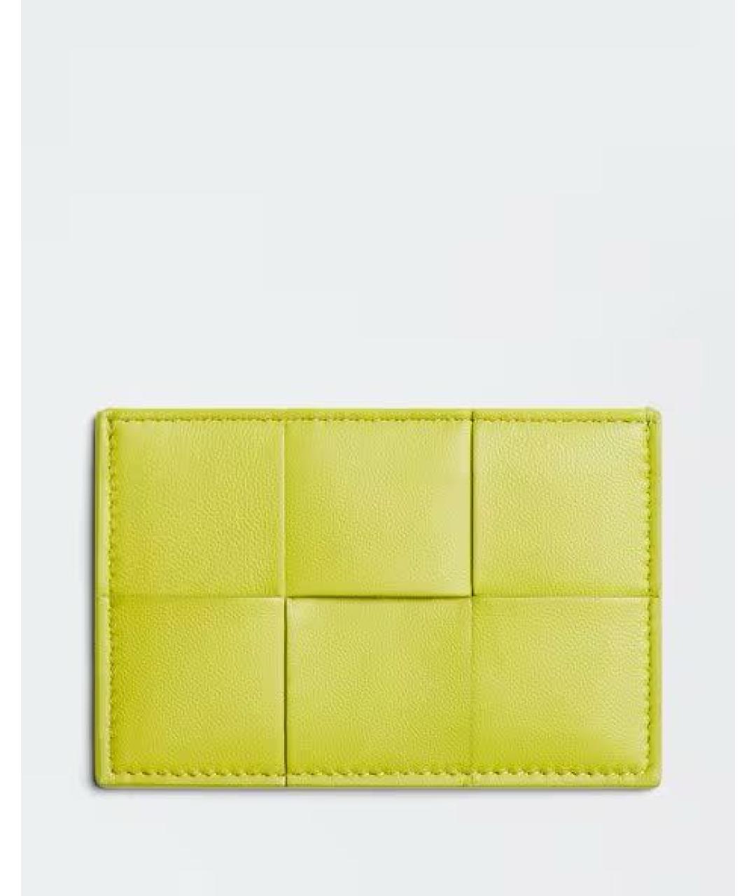 BOTTEGA VENETA Салатовый кожаный кардхолдер, фото 7